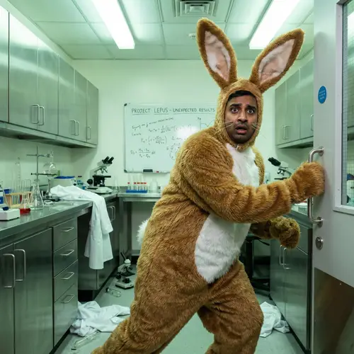 South Asian Male in Hare Costume Escapes Laboratory | Unconventional Experiment