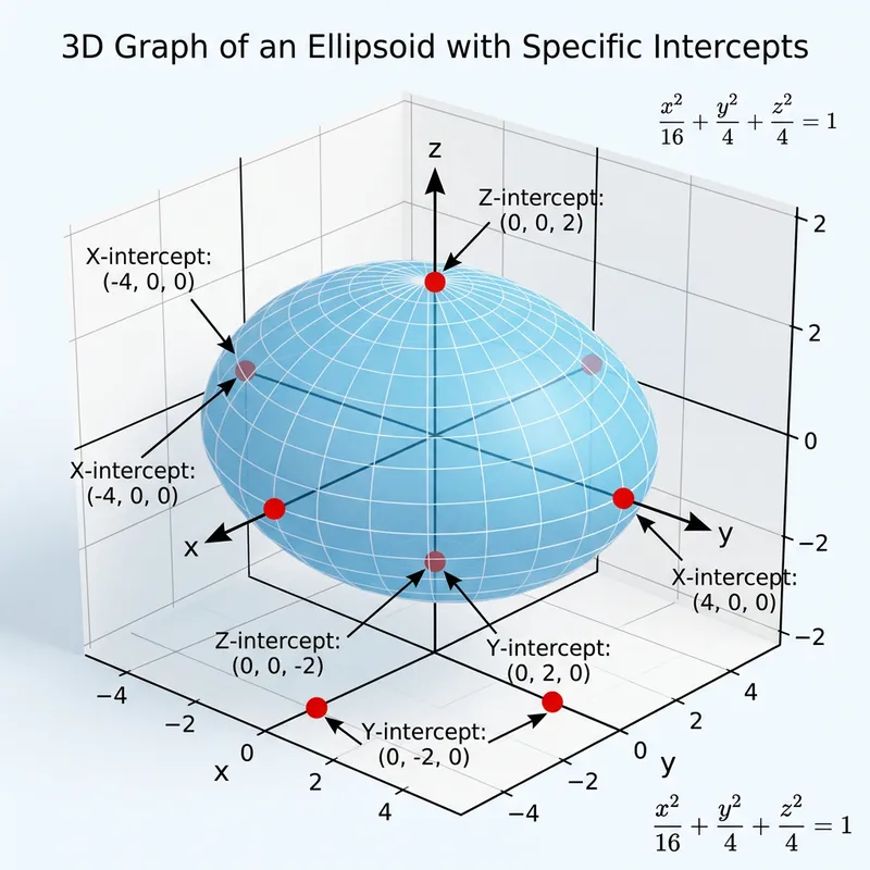 3D Graphing Function: x = ±4, y = ±2, z = ±2 Intercepts