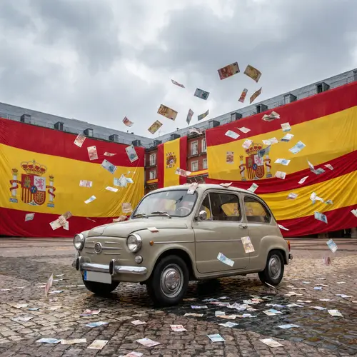 Flag of Spain Car Photo with Money Rain | Website