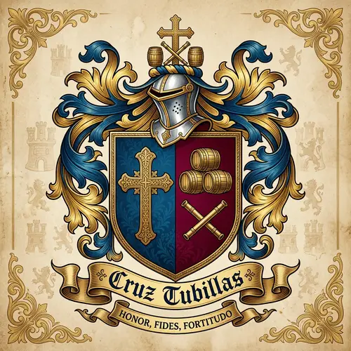 Historical Cruz Tubillas Family Crest Design