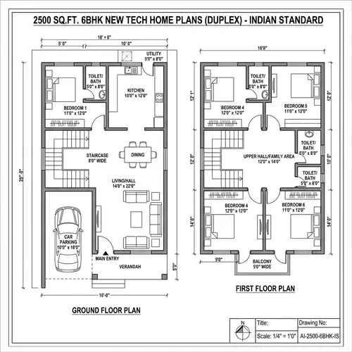 Free AI Designed 6 Bedroom Home Plans PDF
