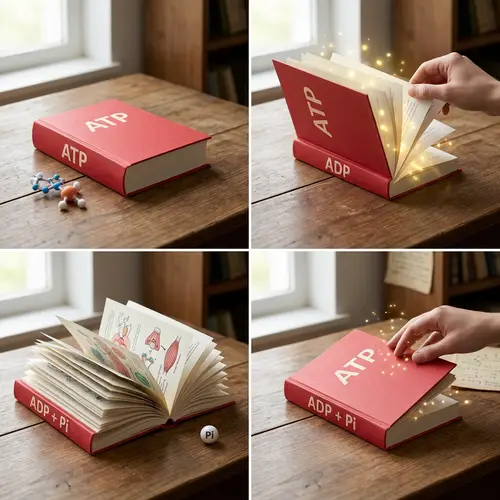 ATP to ADP Transformation in Biological Concept