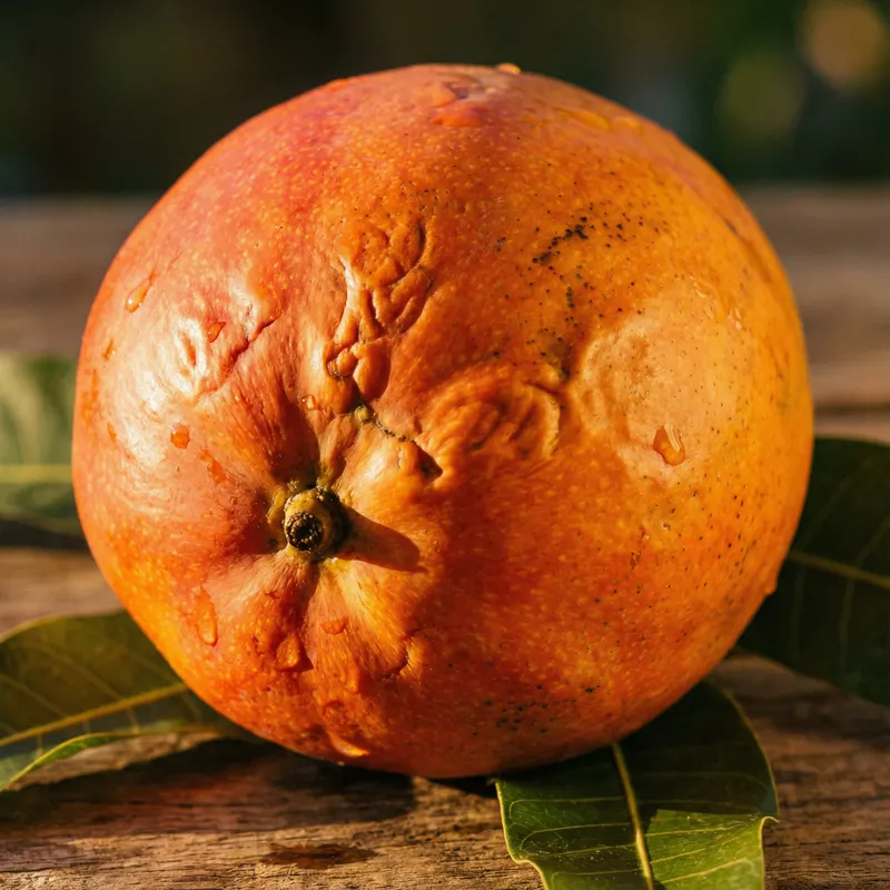 Intricately Detailed Ripe Mango Close-Up Imagery