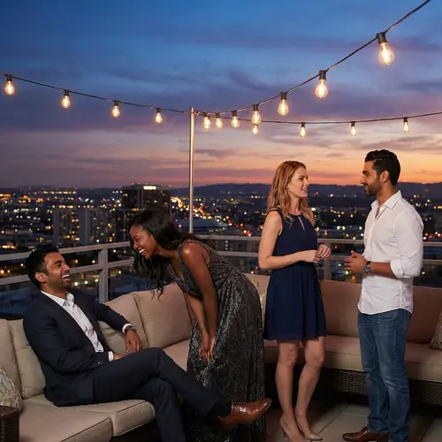 Elegant Urban Rooftop Gathering - Friends Joyfully United