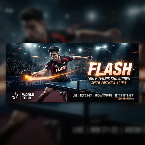 Table Tennis Banner - Dynamic Paddle Design