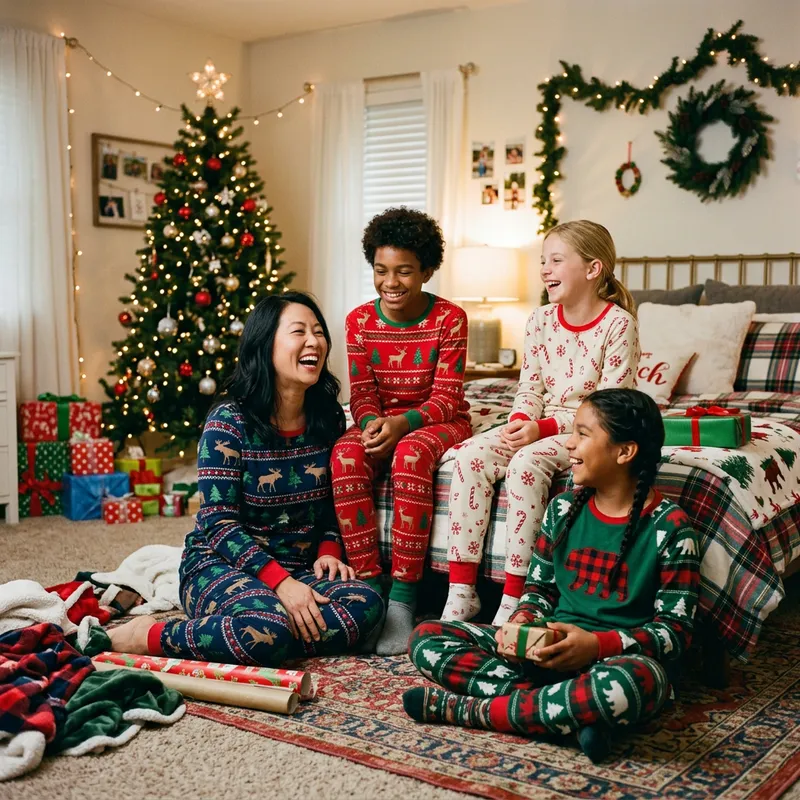 Family Christmas Celebration in the Cozy Mother's Room