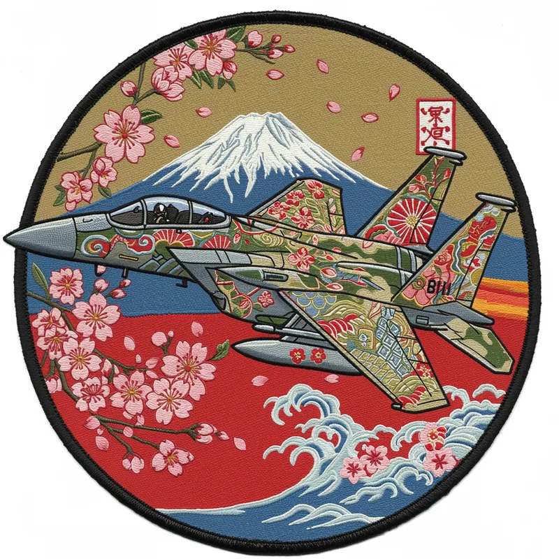 Japanese Patch Design Featuring F15E Jet