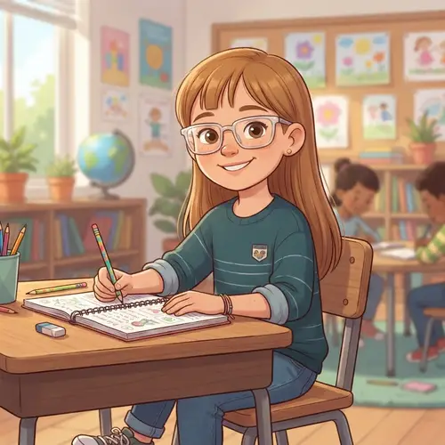 Cute 9-Year-Old Cartoon Girl Character Design