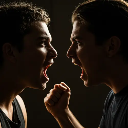 Dramatic Chiaroscuro: Passionate Discussion Art