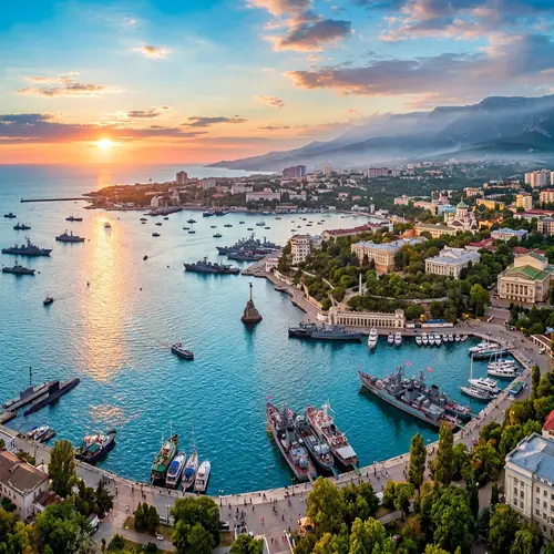 Panoramic View of Sevastopol, Crimea | Azure Sky & Cerulean Sea