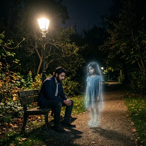 Ghost Girl in Blue Dress: A Haunting Night Encounter