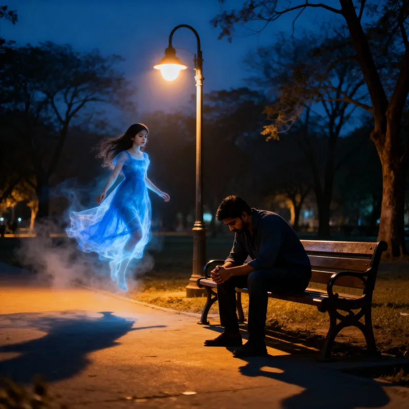 Ghost Girl in Blue Dress: A Haunting Night Encounter