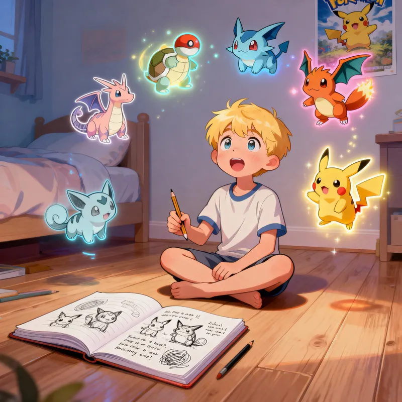 Imaginative Boy's Journey to Become a Pokemon Trainer