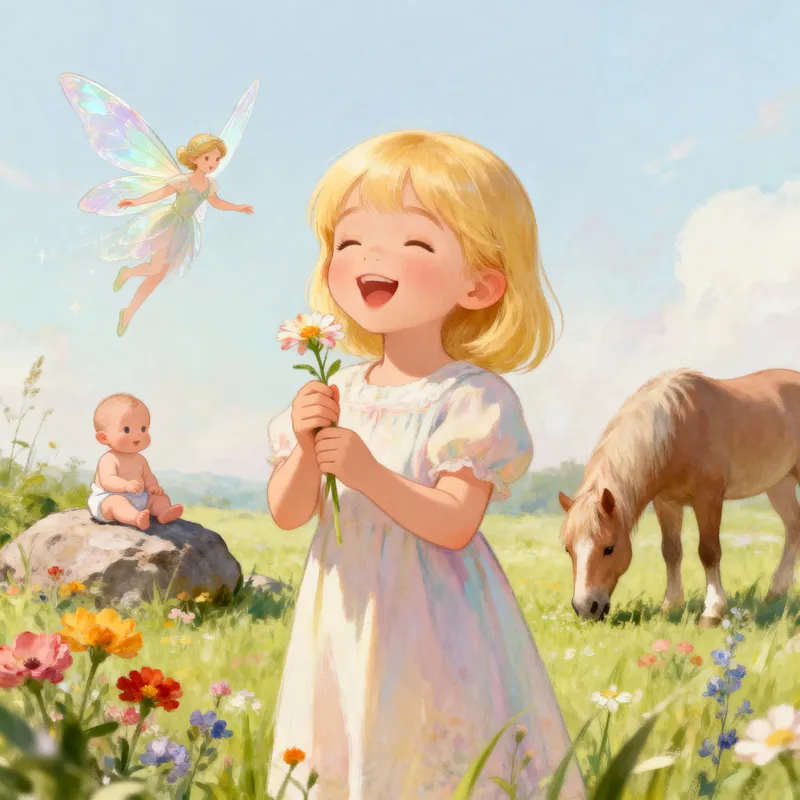 Charming Girl Illustrations with Fairies and Nature