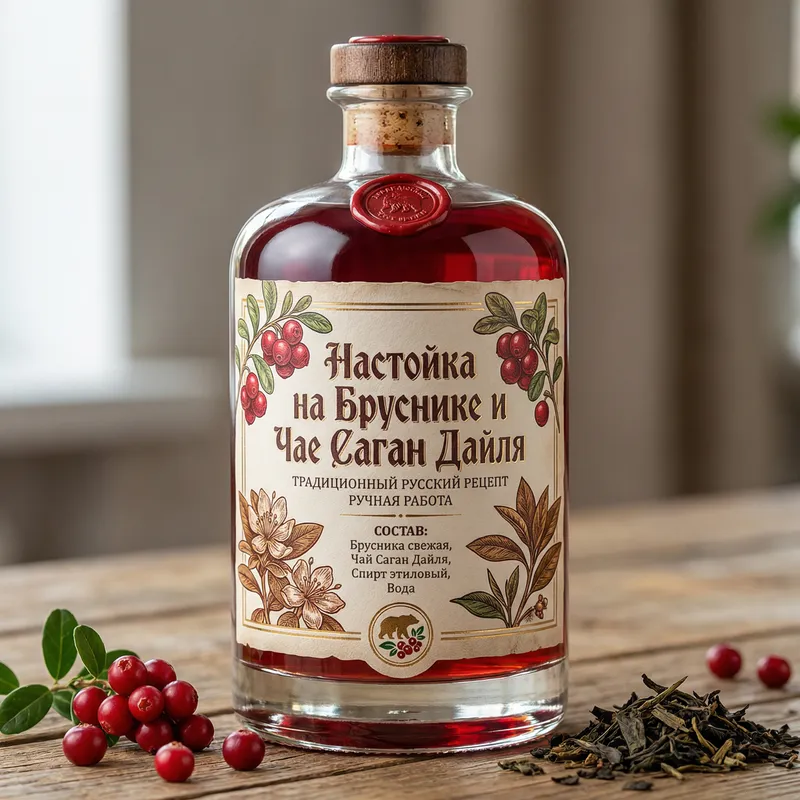 Premium Lingonberry & Sagan Dalya Tincture Label Design Premium Lingonberry & Sagan Dalya Tincture Label Design