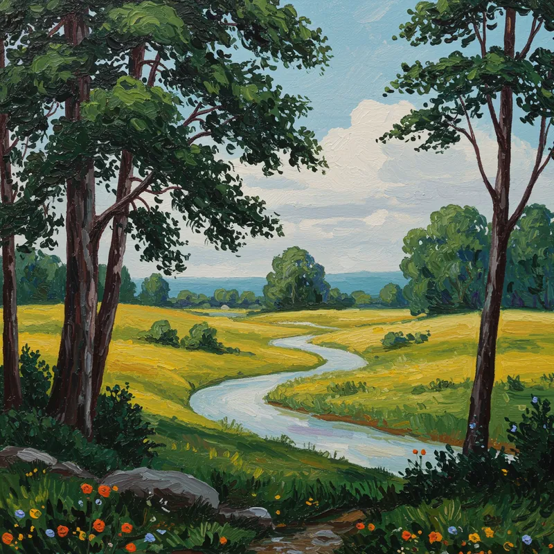 Abstract Nature Illustration: Surreal Landscape Art Abstract Nature Illustration: Surreal Landscape Art