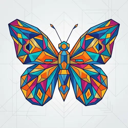 Geometric Butterfly Art - 幾何学 蝶
