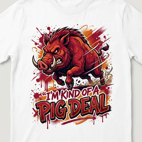 Dynamic Arkansas Razorback T-Shirt Transfer Design