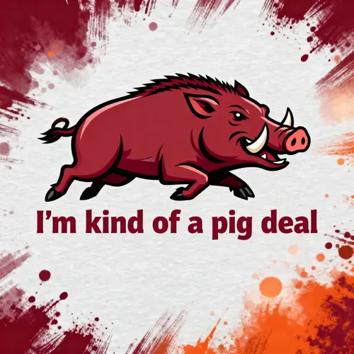 Dynamic Arkansas Razorback T-Shirt Transfer Design