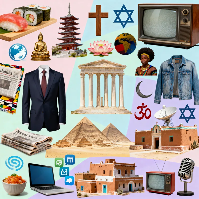 Cultural Collage: Religion, Media & Technology Fusion