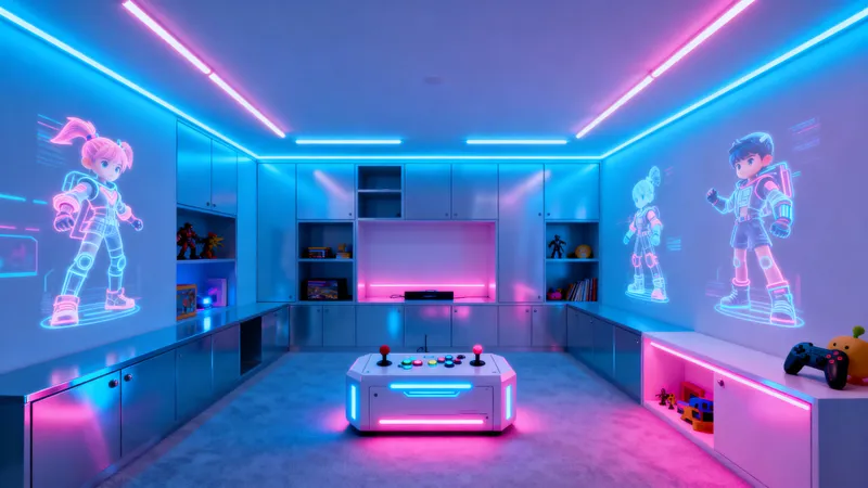 Futuristic Cyberpunk Kids Room Design Ideas