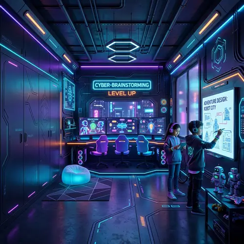 Futuristic Cyberpunk Kids Room Design Ideas