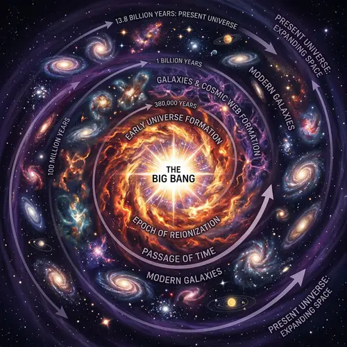 The Big Bang Theory: A Visual Narrative of Universe's Origin and Evolution