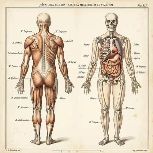 Realistic Male Anatomical Drawing - Detailed Human Body Illustration