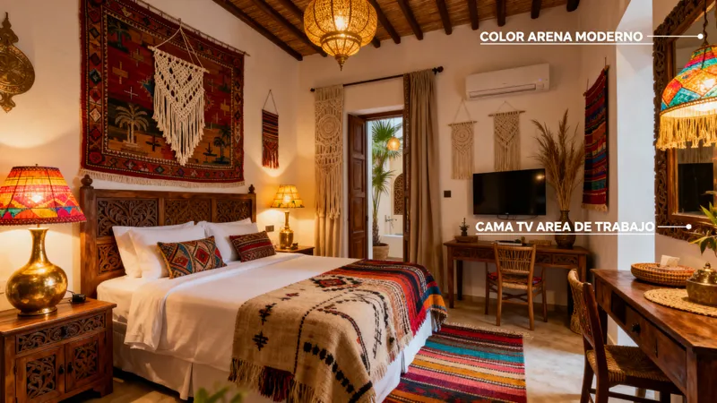 Stunning Bohemian Hotel Room Design