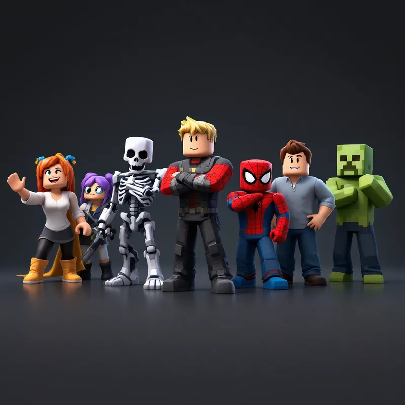 Epic Block-Style Character Lineup for Gaming Lovers Epic Block-Style Character Lineup for Gaming Lovers