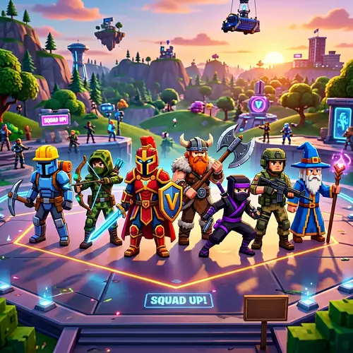 Epic Block-Style Character Lineup for Gaming Lovers