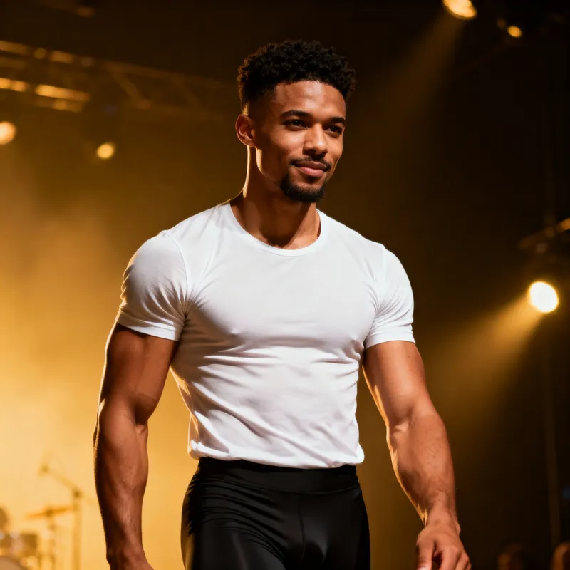 Stylish Young Male Lead Singer in Tight Attire