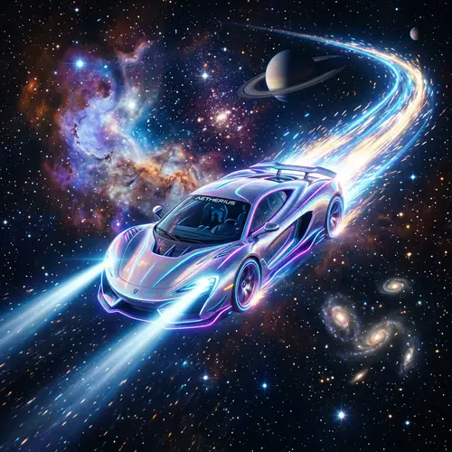 Futuristic Flying Car Through Space | Gravity-Defying Interstellar Journey