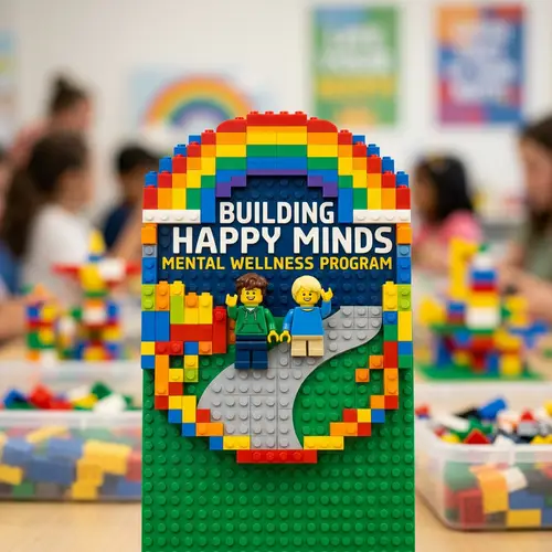 Lego Bricks & Minifigs Logo - Joyful Mental Health Program