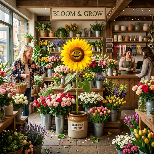 Animated Sunflower Stands Out Among Flowers | Florist's Delight