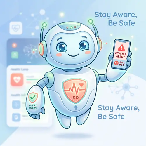 Friendly Stroke Detection App Mascot Design