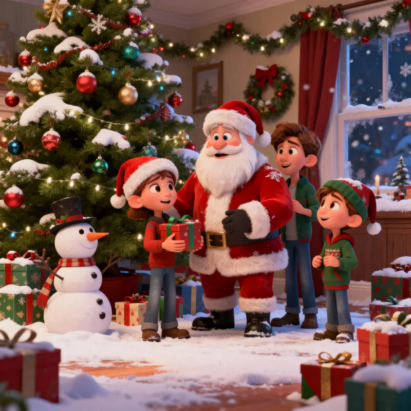 Charming Christmas Pixar-Style Animation