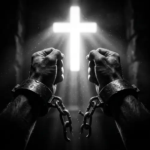 Surrealistic Image of Liberation and Victory - Black and White Contrast