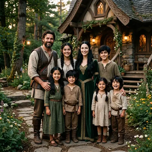 Half Elf Family: Human Father & Elf Mother