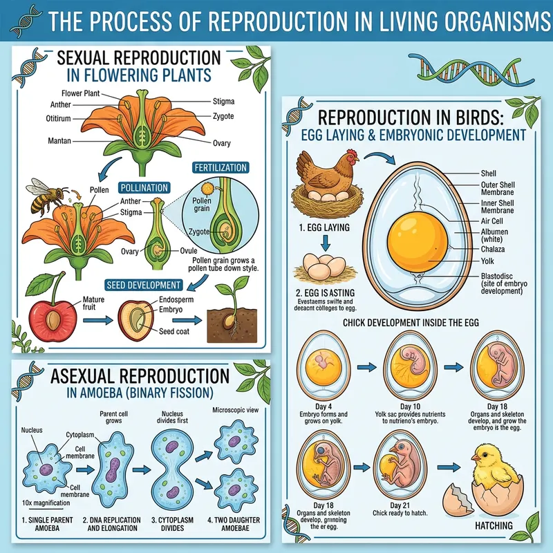 Reproduction in Living Organisms: An Educational Illustration
