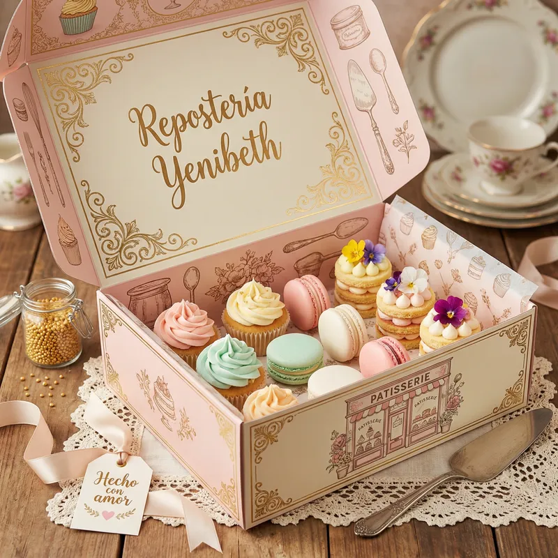Elegant Packaging Design for Repostería Yenibeth