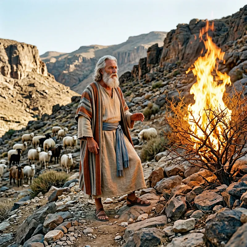 Moses Before the Burning Bush: Biblical Scene