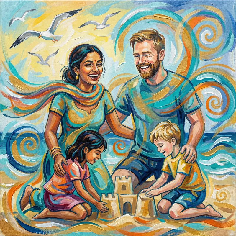 Vibrant Family Vacation Art Vibrant Family Vacation Art