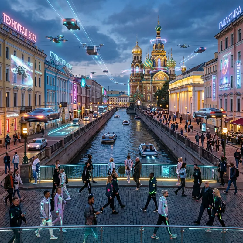 Futuristic Advertising in St. Petersburg 2093