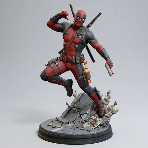 Highly Detailed 3D Printable Deadpool Model | STL Format