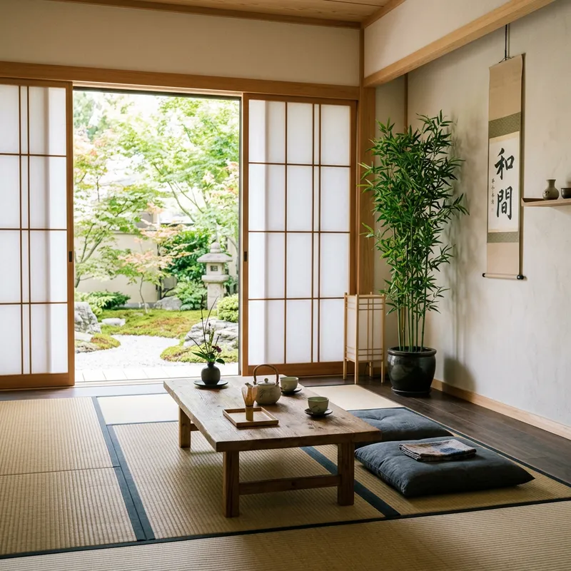 Japanese Minimalist Living Room | Serene Zen Design