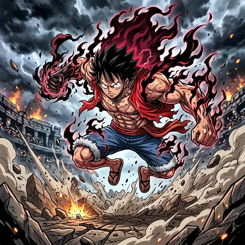 Unique Anime Character in Fifth Gear Power-Up | Exciting Action Pose