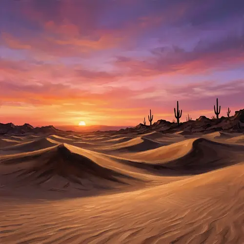 Breathtaking Desert Landscape at Sunset
