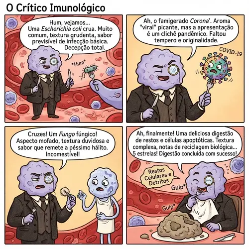 Macrophage Cartoon: A Humorous Food Critic