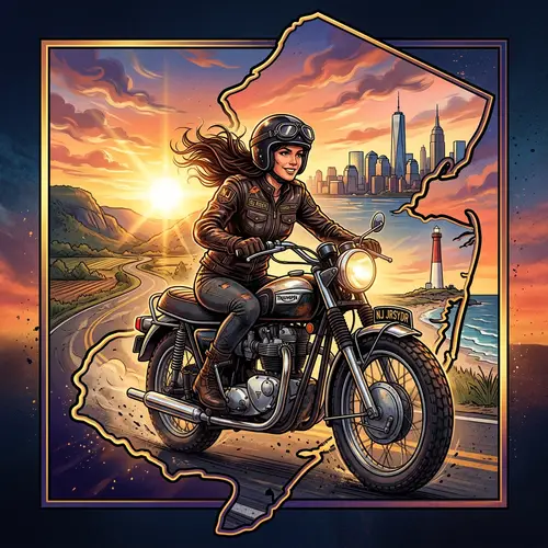 Rider’s Spirit: Vintage Motorcycle in NJ Sunset